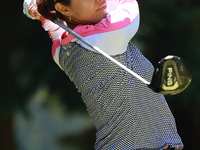 Paula Reto of South Africa tees off on the 7th hole during Day Two of the KPMG Women's PGA Championship at Sahalee Country Club in Sammamish...