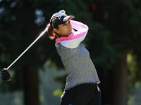 Paula Reto of South Africa tees off on the 7th hole during Day Two of the KPMG Women's PGA Championship at Sahalee Country Club in Sammamish...