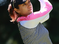 Paula Reto of South Africa tees off on the 7th hole during Day Two of the KPMG Women's PGA Championship at Sahalee Country Club in Sammamish...