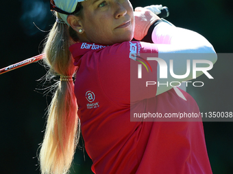 Paula Reto of South Africa tees off on the 7th hole during Day Two of the KPMG Women's PGA Championship at Sahalee Country Club in Sammamish...