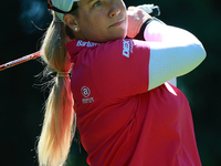 Paula Reto of South Africa tees off on the 7th hole during Day Two of the KPMG Women's PGA Championship at Sahalee Country Club in Sammamish...