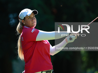 Brittany Lincicome of the United States tees off on the 7th hole during Day Two of the KPMG Women's PGA Championship at Sahalee Country Club...