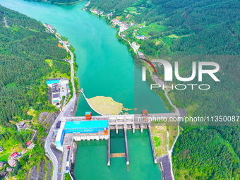 A hydropower plant is being seen in Guizhou province, China, on June 22, 2024. (