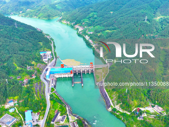 A hydropower plant is being seen in Guizhou province, China, on June 22, 2024. (