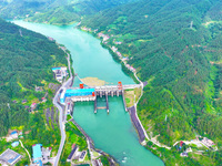 A hydropower plant is being seen in Guizhou province, China, on June 22, 2024. (