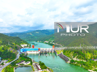 A hydropower plant is being seen in Guizhou province, China, on June 22, 2024. (