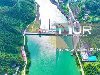 A hydropower plant is being seen in Guizhou province, China, on June 22, 2024. (