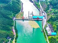 A hydropower plant is being seen in Guizhou province, China, on June 22, 2024. (