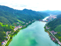 A hydropower plant is being seen in Guizhou province, China, on June 22, 2024. (