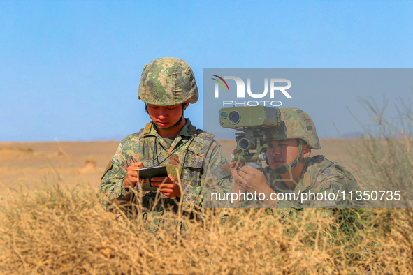 Officers and soldiers are quickly capturing targets during a live-fire tactical drill in Jiuquan, Gansu province, China, on June 20, 2024. 