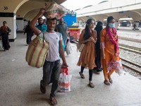 Holidaymakers Are Returning To The Capital From Different Parts Of The Country Following The Eid Holidays At Kamalapur Railway Station, in D...