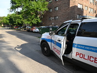 Police are maintaining a presence at the crime scene. A 34-year-old male victim is being shot multiple times and killed in Chicago, Illinois...