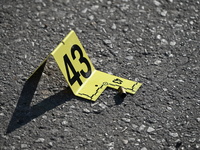 Shell casing is being located at the crime scene. A 34-year-old male victim is being shot multiple times and killed in Chicago, Illinois, Un...