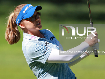 Brooke M. Henderson of Canada hits from the 15th fairway during the second round of the KPMG Women's PGA Championship at Sahalee Country Clu...