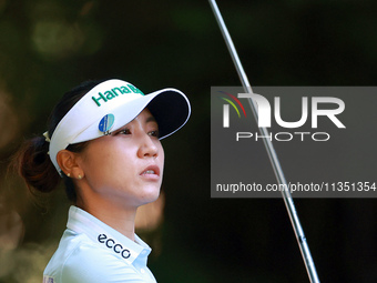 Lydia Ko of New Zealand follows her shot from the 16th tee during the second round of the KPMG Women's PGA Championship at Sahalee Country C...