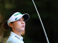 Lydia Ko of New Zealand follows her shot from the 16th tee during the second round of the KPMG Women's PGA Championship at Sahalee Country C...