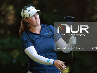 Jennifer Kupcho of Westminster, Colorado follows her shot from the 16th tee during the second round of the KPMG Women's PGA Championship at...