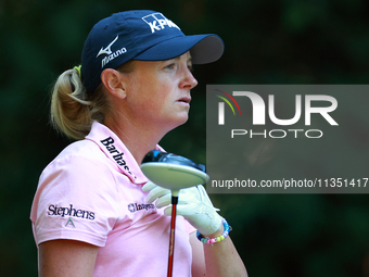 Stacy Lewis of The Woodlands, Texas follows her shot from the 16th tee during the second round of the KPMG Women's PGA Championship at Sahal...