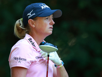 Stacy Lewis of The Woodlands, Texas follows her shot from the 16th tee during the second round of the KPMG Women's PGA Championship at Sahal...