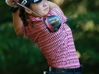 Chisato Iwai of Japan hits from the 16th tee during the second round of the KPMG Women's PGA Championship at Sahalee Country Club on Friday,...