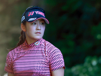 Chisato Iwai of Japan follows her shot from the 16th tee during the second round of the KPMG Women's PGA Championship at Sahalee Country Clu...