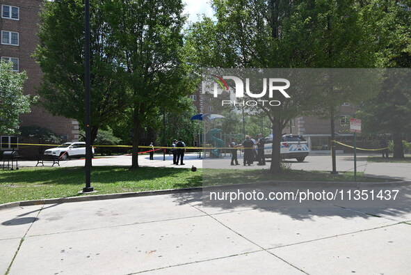 A 44-year-old male victim is being shot multiple times and killed in broad daylight at the Dearborn Homes Playground in Chicago, Illinois, U...