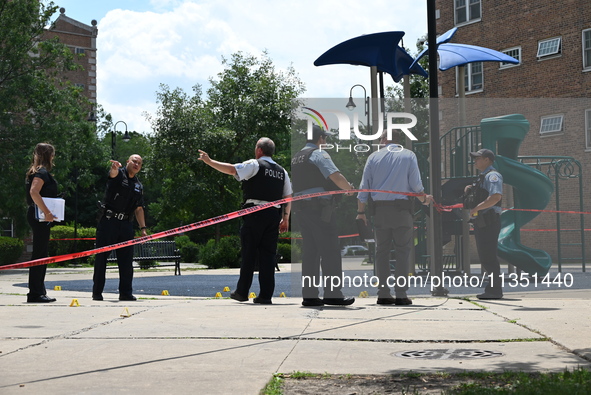 A 44-year-old male victim is being shot multiple times and killed in broad daylight at the Dearborn Homes Playground in Chicago, Illinois, U...