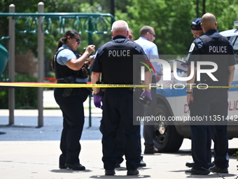 A 44-year-old male victim is being shot multiple times and killed in broad daylight at the Dearborn Homes Playground in Chicago, Illinois, U...