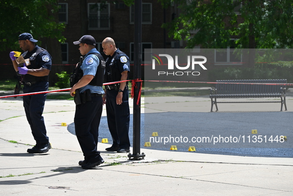 A 44-year-old male victim is being shot multiple times and killed in broad daylight at the Dearborn Homes Playground in Chicago, Illinois, U...