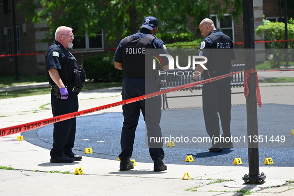 A 44-year-old male victim is being shot multiple times and killed in broad daylight at the Dearborn Homes Playground in Chicago, Illinois, U...