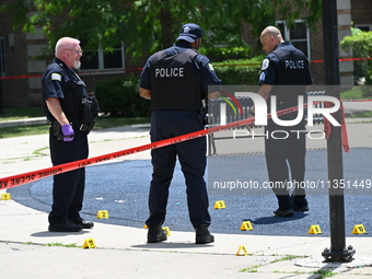 A 44-year-old male victim is being shot multiple times and killed in broad daylight at the Dearborn Homes Playground in Chicago, Illinois, U...