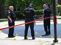 A 44-year-old male victim is being shot multiple times and killed in broad daylight at the Dearborn Homes Playground in Chicago, Illinois, U...