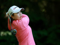 Mao Saigo of Japan hits from the 16th tee during the second round of the KPMG Women's PGA Championship at Sahalee Country Club on Friday, Ju...