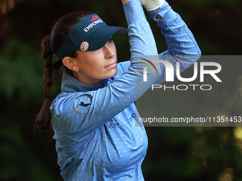 Cheyenne Knight of Aledo, Texas hits from the 16th tee during the second round of the KPMG Women's PGA Championship at Sahalee Country Club...