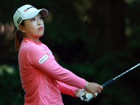 Mao Saigo of Japan hits from the 16th tee during the second round of the KPMG Women's PGA Championship at Sahalee Country Club on Friday, Ju...