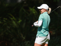 Sarah Kemp of Australia reacts to her chip shot to the 15th green during the second round of the KPMG Women's PGA Championship at Sahalee Co...