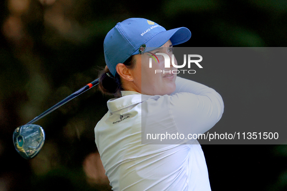 Lindy Duncan of Plantation, Florida hits from the 16th tee during the second round of the KPMG Women's PGA Championship at Sahalee Country C...