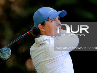 Lindy Duncan of Plantation, Florida hits from the 16th tee during the second round of the KPMG Women's PGA Championship at Sahalee Country C...