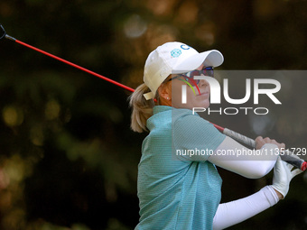 Sarah Kemp of Australia hits on the 16th tee during the second round of the KPMG Women's PGA Championship at Sahalee Country Club on Friday,...