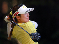 Yuna Nishimura of Japan hits from the 16th tee during the second round of the KPMG Women's PGA Championship at Sahalee Country Club on Frida...