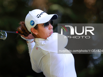 Maria Fassi of Mexico hits from the 16th tee during the second round of the KPMG Women's PGA Championship at Sahalee Country Club on Friday,...