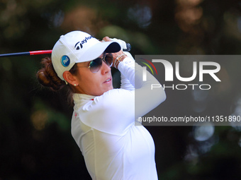 Maria Fassi of Mexico hits from the 16th tee during the second round of the KPMG Women's PGA Championship at Sahalee Country Club on Friday,...