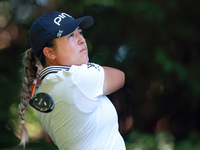 Malia Kim of Kailua, Hawaii hits from the 16th tee during the second round of the KPMG Women's PGA Championship at Sahalee Country Club on F...