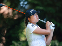 Malia Kim of Kailua, Hawaii hits from the 16th tee during the second round of the KPMG Women's PGA Championship at Sahalee Country Club on F...