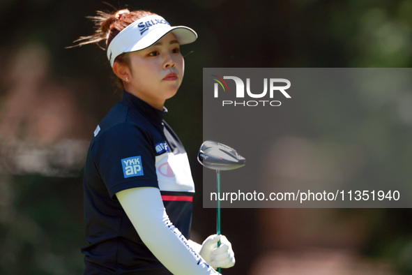 Miyu Yamashita hits from the 3rd tee during the second round of the KPMG Women's PGA Championship at Sahalee Country Club on Friday, June 21...