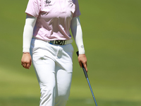 Ruoning Yin of China looks over the 2nd green during the second round of the KPMG Women's PGA Championship at Sahalee Country Club on Friday...