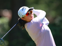 Ruoning Yin of China hits from the 3rd tee during the second round of the KPMG Women's PGA Championship at Sahalee Country Club on Friday, J...