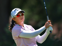 Ruoning Yin of China hits from the 3rd tee during the second round of the KPMG Women's PGA Championship at Sahalee Country Club on Friday, J...