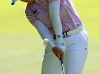 Ruoning Yin of China hits from the 3rd fairway during the second round of the KPMG Women's PGA Championship at Sahalee Country Club on Frida...