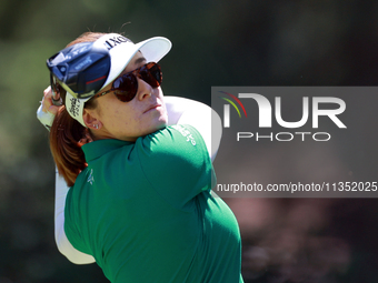 Hannah Green of Ausralia hits from the 3rd tee during the second round of the KPMG Women's PGA Championship at Sahalee Country Club on Frida...